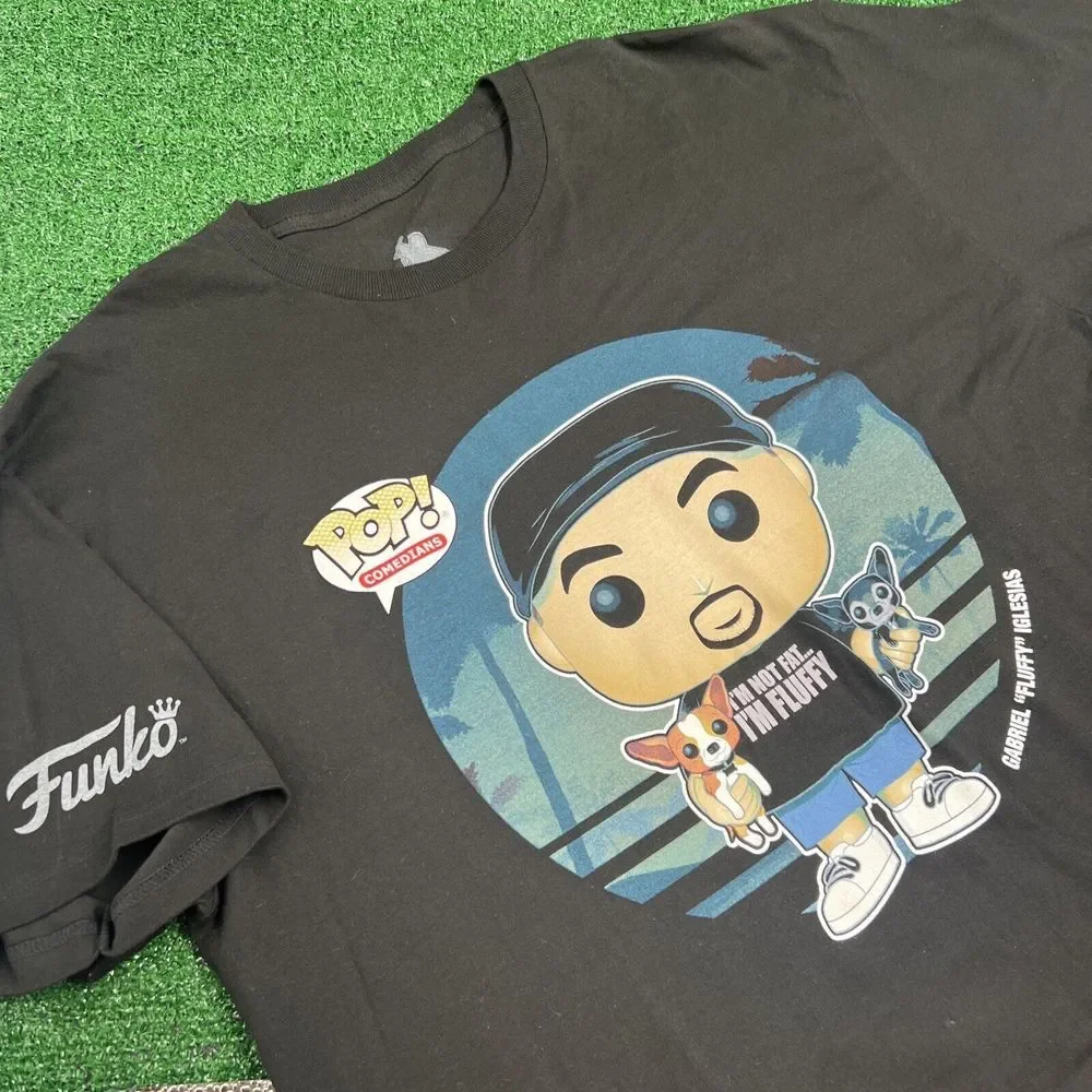 Gabriel Iglesias I'm Not Fat I'm Fluffy Funko Pop Graphic Black T-Shirt Size Lg